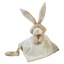 Wooly Organic Bunny Art.00205 Augstākas kvalitātes - Eko kokvilnas Miega lupatiņa аr grabuli - zaķēns, (100% dabisks)