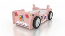 Plastiko Jeep Pink Art.81920 Детская стильная кровать-машина с матрасом 190x90cм