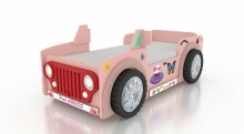 Plastiko Jeep Pink Art.81920 Laste stiilne voodilaud madratsiga 190x90sm