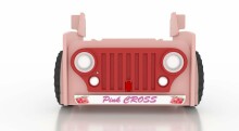 Plastiko Jeep Pink Art.81920 Ergonomiska bērnu gulta - Mašīna ar  matraci 190x90 cm
