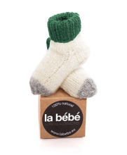 La Bebe™ Lambswool Natural Eco Socks Art.83993 Green Baby Socks