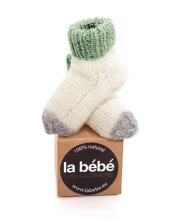 La Bebe™ Lambswool Natural Eco Socks Art.83993 Green Baby Socks