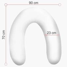 La Bebe™ Rich Maternity Pillow Art.85705 Dots 100% Natural Linen, 30x104 cm