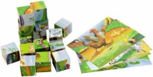 Bino Animals Art.BN84175  Деревянные кубики в коробочке