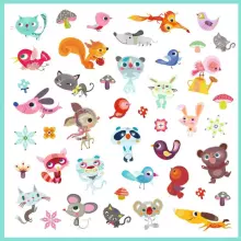 Djeco 160 uzlīmes Little Friends Art.DJ08842