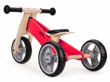„Eco Toys“ medinis dviračio menas. YM-BB-01 „Pink Balance“ paspirtukas-triratukas viename