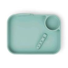 Done by Deer Peekaboo compartment plate Deer Friends, Blue