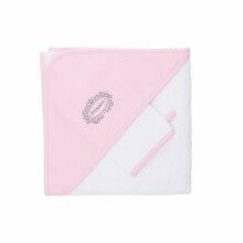 Fillikid Princess Towel Art.1030-012 Детский комплект для ванной махровое Полотенце с капюшоном 100х100 см  + рукавичка для мытья