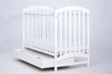 Drewex Adel Art.91707 Balta medinė vaikiška lova su dėžute 120x60cm