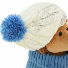 Orange Toys Fluffy the Hedgehog in white/blue hat Art.OS605/15B Plush toy (15cm)