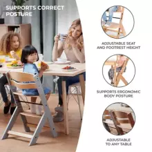 KinderKraft Enock Art.92567 White   Деревянный стульчик для кормления