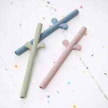 Done by Deer Peekaboo silicone straw 5-pack Blue Mix