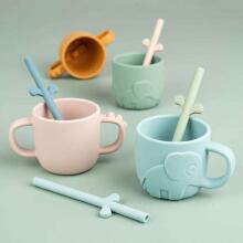 Done by Deer Peekaboo silicone straw 5-pack Blue Mix