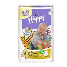 Happy Maxi Plus Big Pack Baby diapers 4+ size from 9-20 kg, 62 pcs.