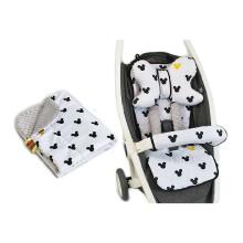 La bebe™ Minky+Cotton Stroller Mat Set Art.95230 Black&White Dots