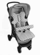 La bebe™ Minky+Cotton Stroller Mat Art.95247 Dots/light blue