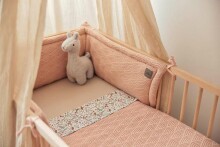 Jollein Bumper Art.004-895-65286 River Knit Pale Pink - Apmalīte bērnu gultiņai
