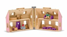 Melissa&Doug DollHouse Art.13701   Деревянный переносной кукольный домик c мебелью