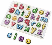 Melissa&Doug Puzzles Alphabet Art.13272 Puidust kujundavad lastele mõeldud mõistatused