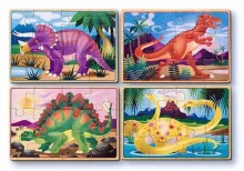Melissa&Doug  Puzzles Box Dinosaur  Art.13791 Puidust kujundavad lastele mõeldud mõistatused