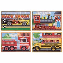 Melissa&Doug  Puzzles Box Vehicles  Art.13794 Puidust kujundavad lastele mõeldud mõistatused