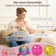 Momcozy Memory Foam Nursing Pillow with Safety Border Art.98811 Grey Ergonomic nursing pillow made of memory foam with a protective side