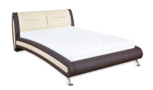 Bog Fran Simona Dark Brown/Cocnut White Moderna gulta 140 ar matrača atbalsta līstēm