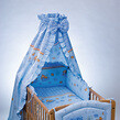 PUCHATEK  К-6 blue MISKI na CHMURKACH    gultas veļas komplekts  (lāči mākoņos) 