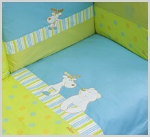 NINO-ESPANA Bērnu gultas veļas kokvilnas komplekts 'Reno Green' 6+1