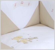 NINO-ESPANA Bērnu gultas veļas kokvilnas komplekts Baile Beige' 6+1