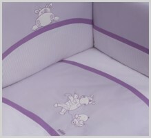 NINO-ESPANA Vaikiškų lovatiesių medvilnės komplektas 'Paseo Violet' 6 + 1