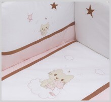 NINO-ESPANA Gatito Pink Bērnu gultiņas aizsargapmale 180 cm