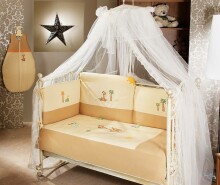 FERETTI - Bērnu gultas veļas komplekts  'Giraffe Ecru Prestige' GRANDE PLUS 8 