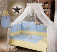 FERETTI - Bērnu gultas veļas komplekts  'Giraffe Blue Prestige'  Quartetto 4