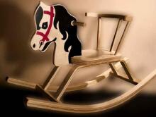 TROJA Wooden Rocking Horse Ojars– Classic Design Icon, Safe and Timeless, 0+ Years