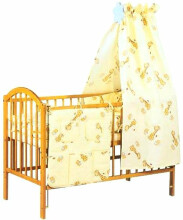 Kokvilnas gultas veļas komplektsno 6 daļām Žirafe ar  lācīti K014 / K015