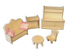 WoodyGoody Art. 17426 Livingroom doll wooden set 