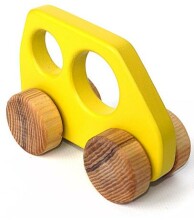 „Eco Toys“ 14001 straipsnis. Vaikų žaislinis geltonas automobilis iš medžio