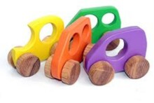 Eco Toys Art.11007 Bērnu rotaļu lillā auto no koka