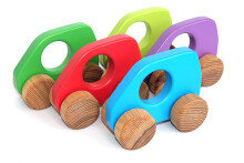 Eco Toys Art.11003 Детская деревянная игрушечная зелёная  машинка