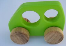 „Eco Toys“ 14002 str. Vaikų žaislas šviesiai žalias mažas autobusas iš medžio