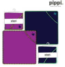 Didelis „Pippi“ kilpinis vaikiškas rankšluostis su gaubtu 100x100 cm