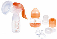 „Canpol Babies 12/203 EasyStart Kit“ rankinis pieno siurblys / laktatorius su silikoniniu antgaliu ir priedais