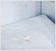 NINO-ESPANA Vaikiškų lovatiesių medvilnės komplektas 'El Amor Blue' - 5 + 1