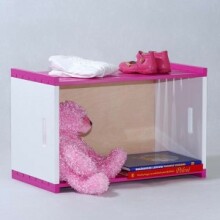 Timberino BOXIS 701 White Pink moderna rotaļlietu kaste - plauktiņš