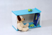 Timberino BOXIS 702 White Blue moderna rotaļlietu kaste - plauktiņš