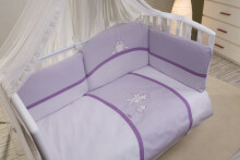 NINO-ESPANA  Bernu gultas veljas kokvilnas komplekts 'Paseo Violet' 3BB+1