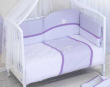 NINO-ESPANA  Bernu gultas veljas kokvilnas komplekts 'Paseo Violet' 3BB+1