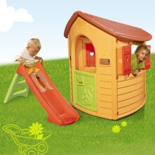 SMOBY - rotaļu namiņš ar slidkalniņu Natur 310151