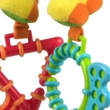 „Playgro“ žaislų dėžutės trimito menas. 0103087 Mokomasis žaislas su dantų žiedais Žaislų dėžutė asilas